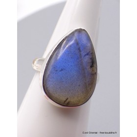 Bague Labradorite bleue forme goutte Taille 59 Bagues pierres naturelles XV54.8