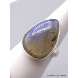 Bague Labradorite bleue forme goutte Taille 59 Bagues pierres naturelles XV54.8