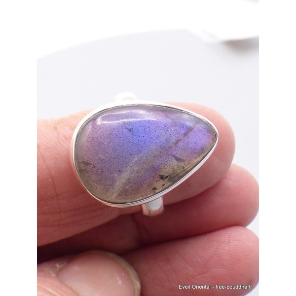 Bague Labradorite bleue forme goutte Taille 59 Bijoux en Labradorite Bleue XV54.8