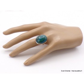 Bague Chrysocolle du Pérou ovale taille 56 Bagues pierres naturelles XV69.4