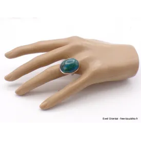 Bague Chrysocolle du Pérou ovale taille 56 - Bagues pierres naturelles