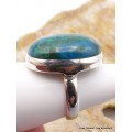 Bague Chrysocolle du Pérou ovale taille 56 Bagues pierres naturelles XV69.4