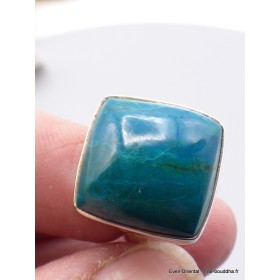 Bague Chrysocolle du Pérou carrée taille 55/56 Bagues pierres naturelles XV69.5