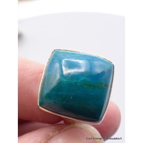 Bague Chrysocolle du Pérou carrée taille 55/56 Bagues pierres naturelles XV69.5