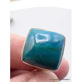 Bague Chrysocolle du Pérou carrée taille 55/56 - Bagues pierres naturelles