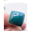 Bague Chrysocolle du Pérou carrée taille 55/56 - Bagues pierres naturelles