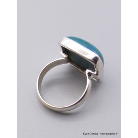 Bague Chrysocolle du Pérou carrée taille 55/56 Bagues pierres naturelles XV69.5