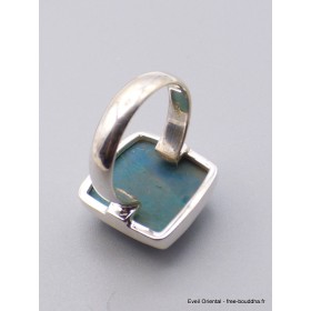 Bague Chrysocolle du Pérou carrée taille 55/56 Bagues pierres naturelles XV69.5