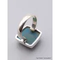 Bague Chrysocolle du Pérou carrée taille 55/56 - Bagues pierres naturelles