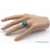 Bague Chrysocolle du Pérou carrée taille 55/56 Bagues pierres naturelles XV69.5