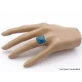 Bague Chrysocolle du Pérou carrée taille 55/56 - Bagues pierres naturelles