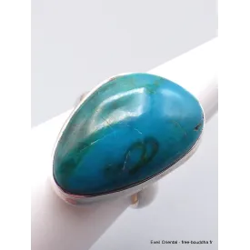 Bague Chrysocolle du Pérou asymétrique taille 57 - Bagues pierres naturelles