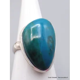 Bague Chrysocolle du Pérou asymétrique taille 57 - Bagues pierres naturelles