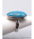 Bague Chrysocolle du Pérou asymétrique taille 57 Bagues pierres naturelles XV69.6