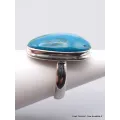 Bague Chrysocolle du Pérou asymétrique taille 57 - Bagues pierres naturelles