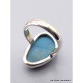 Bague Chrysocolle du Pérou asymétrique taille 57 Bagues pierres naturelles XV69.6