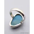 Bague Chrysocolle du Pérou asymétrique taille 57 - Bagues pierres naturelles