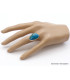Bague Chrysocolle du Pérou asymétrique taille 57 Bagues pierres naturelles XV69.6