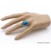 Bague Chrysocolle du Pérou asymétrique taille 57 Bagues pierres naturelles XV69.6