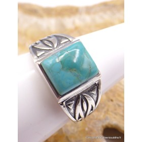 Bague pour Homme en Turquoise Mohave naturelle Bagues pierres naturelles PU40