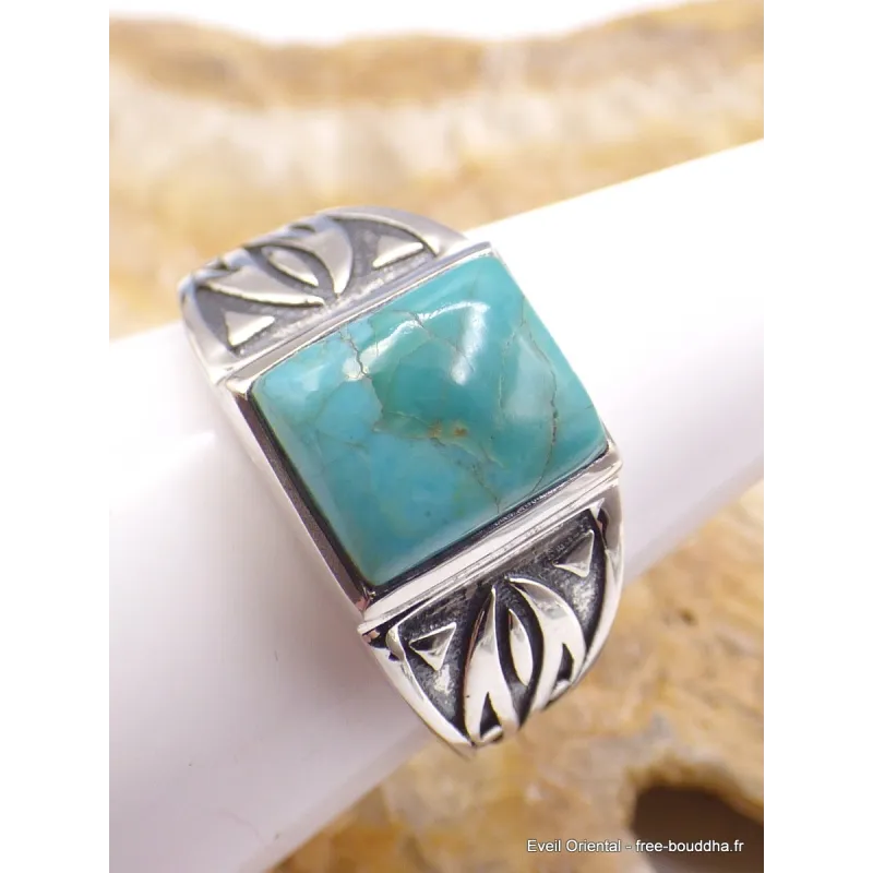 Bague pour Homme en Turquoise Mohave naturelle - Bagues pierres naturelles