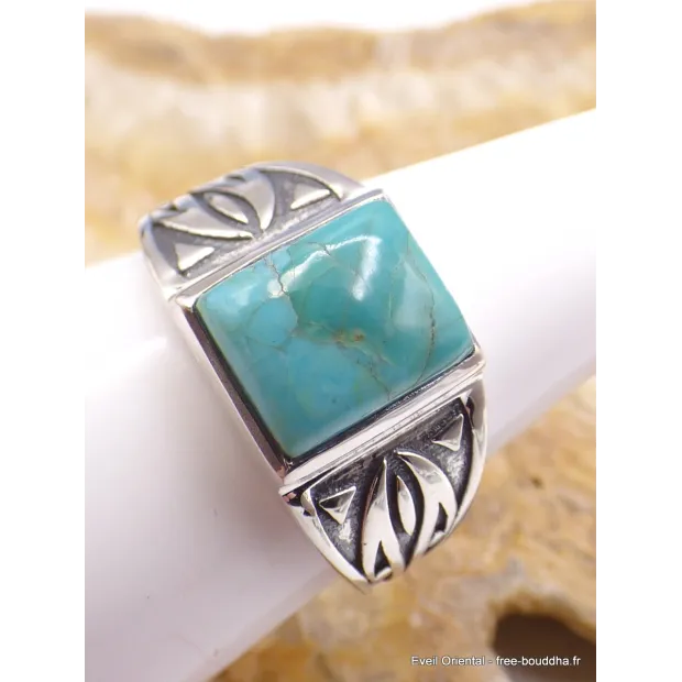 Bague pour Homme en Turquoise Mohave naturelle - Bagues pierres naturelles