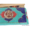 Livre de prières bouddhiste ou de moine en turquoise - Livre de prières bouddhistes