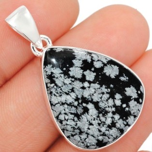 Bijoux en Obsidienne Flocon de neige