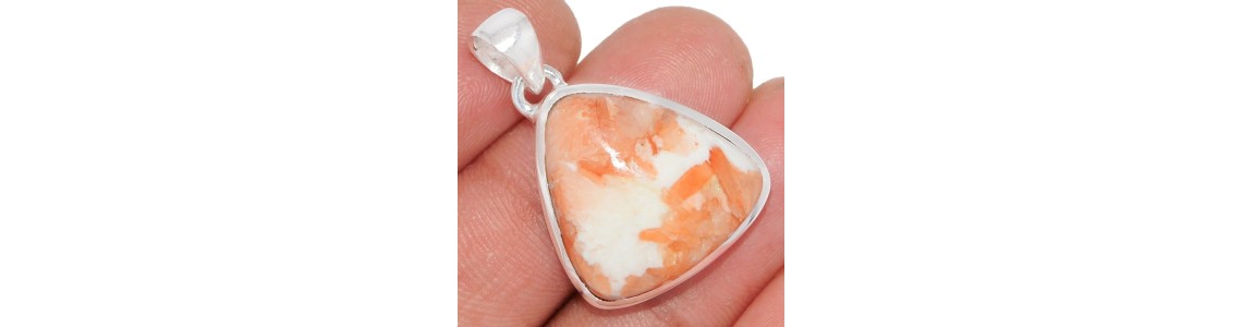 Bijoux en Scolecite Orange