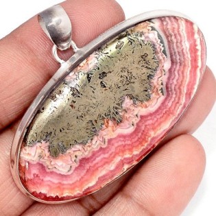 Bijoux en Rhodochrosite sur Pyrite