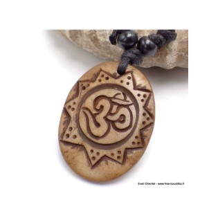 Collier tibétain bouddhiste os de buffle