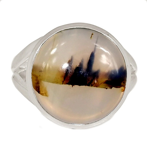 bague en agate du montana et argent 925