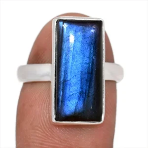 bague labradorite bleue pierre naturelle