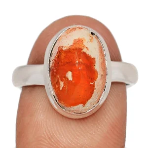 bague opale de feu pierre naturelle