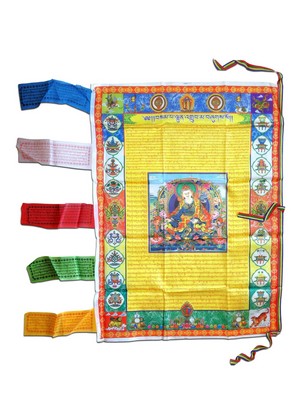 drapeau tibétain vertical pour meditation