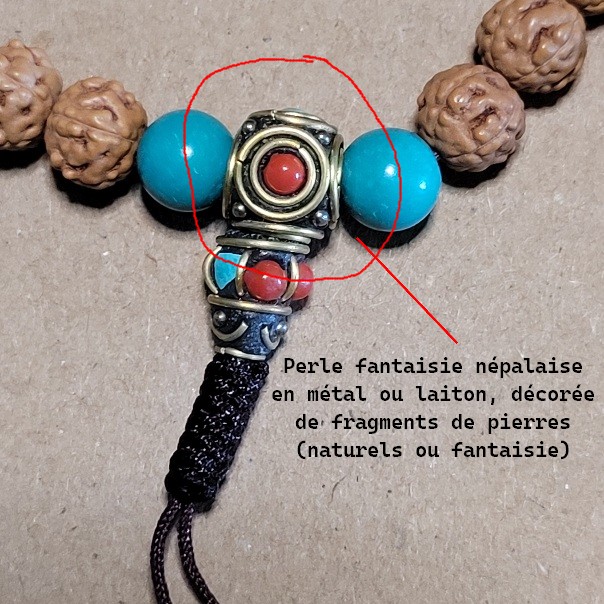 perle népalaise pour mala tibétain