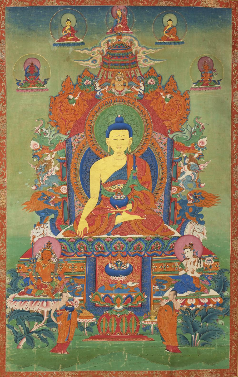 tangka ancien bouddha sakyamouni