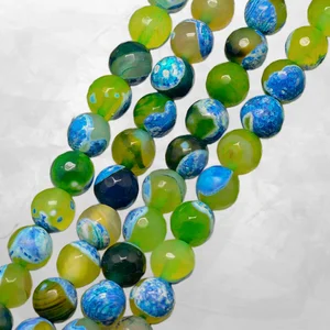 Imitation agate de feu verte aux reflets irisés