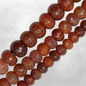 Imitation agate de feu marron aux reflets irisés cuivrés
