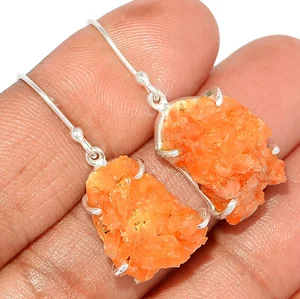 boucles d'oreilles heulandite, pierre du chakra sacré