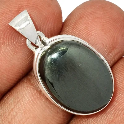Bijou en hématite grise métallisée, pierre d'ancrage 