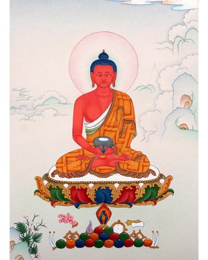 bouddha amitabha représentant la famille padma du lotus
