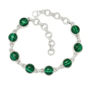 bracelet argent malachite