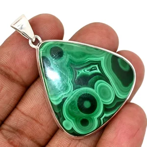 PENDENTIF ARGENT MALACHITE