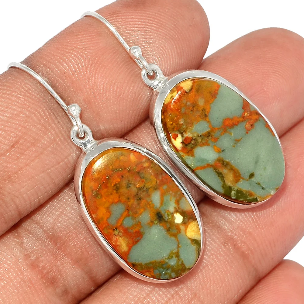 boucles d'oreilles en jaspe paysage