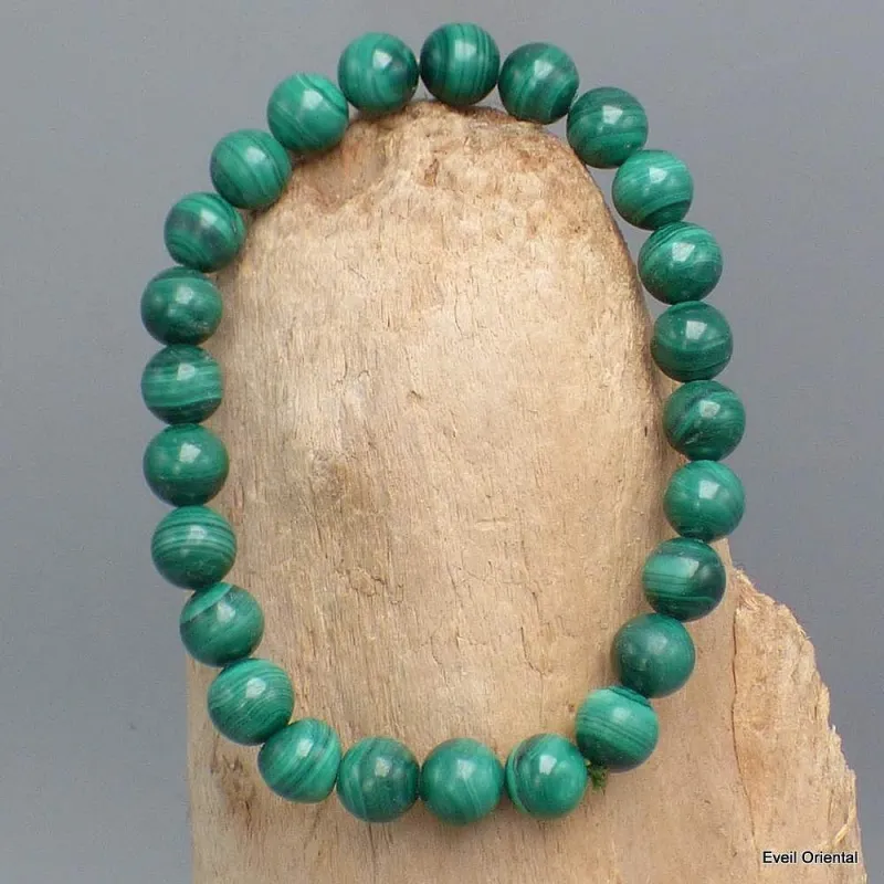 bracelet en perles de malachite
