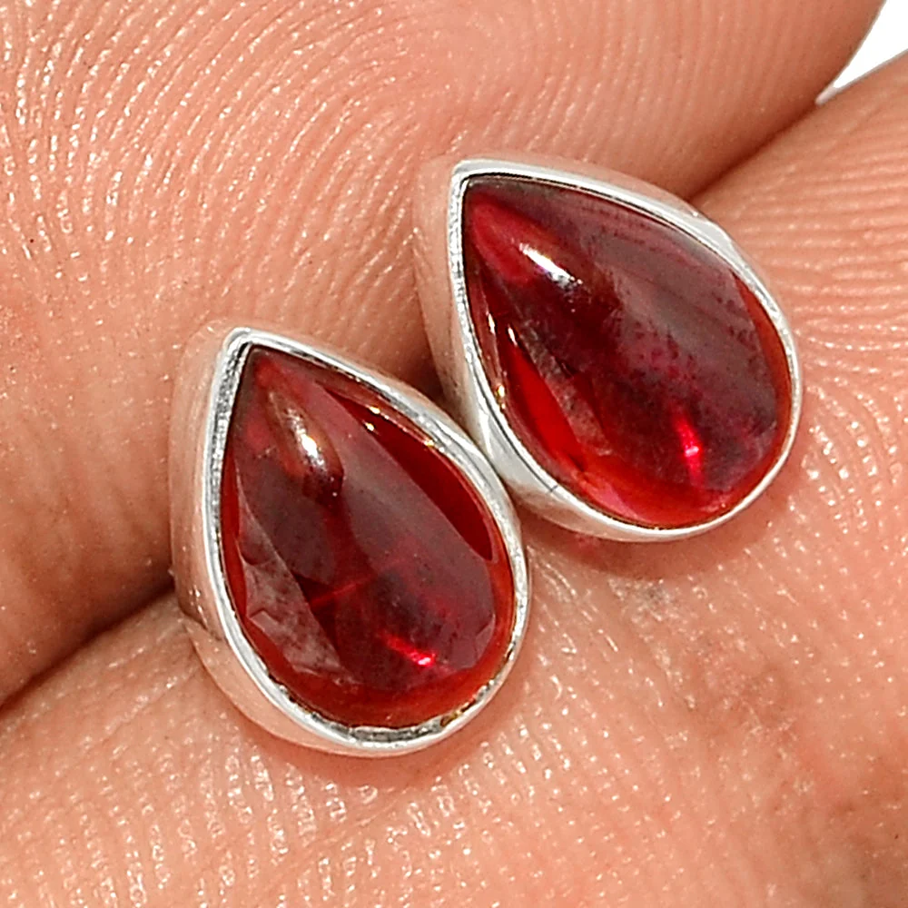 boucles d'oreilles grenat