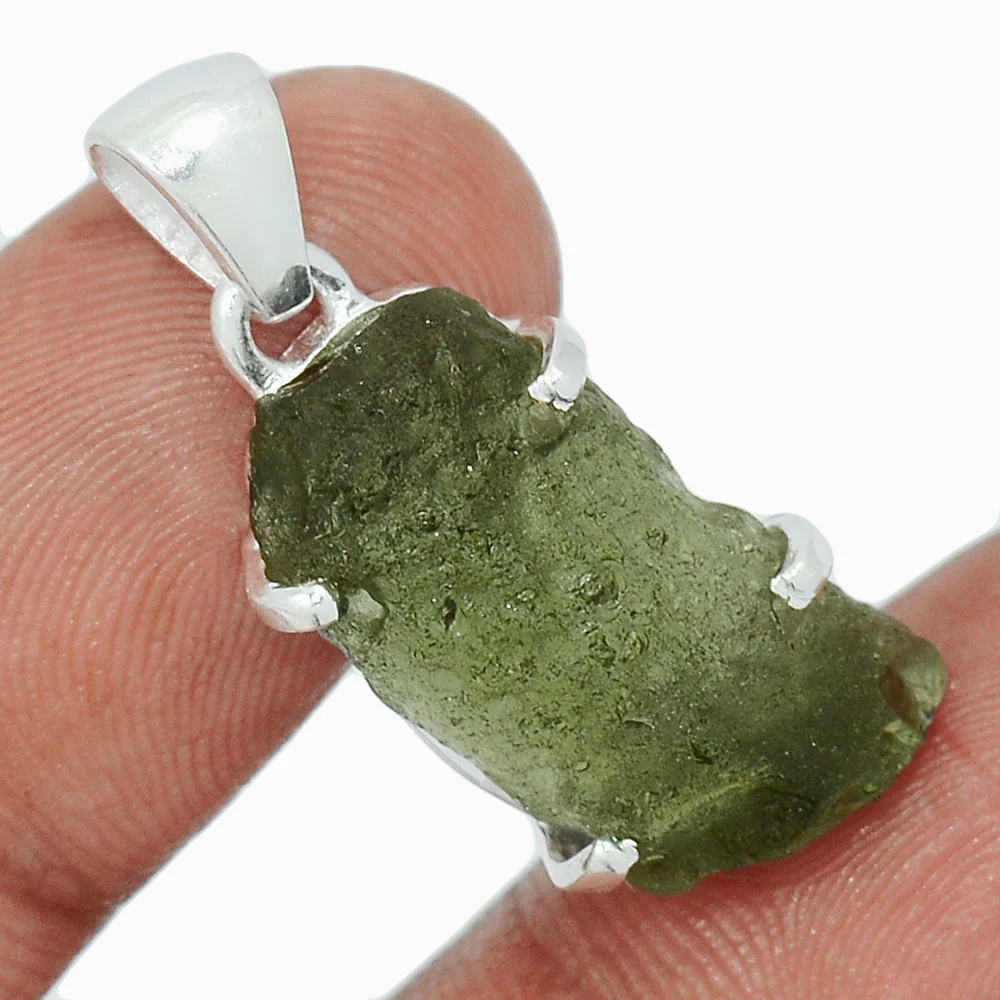 pendentif moldavite argent 925