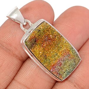 pendentif pyrite arc en ciel