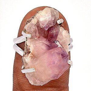 bague amethyste rose brute